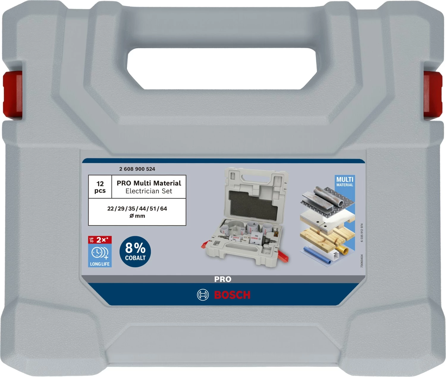 Bosch 2608900524 PRO 12-delige Gatzagenset - Multi Material - 22,29,35,44,51,64mm thumbnail 3