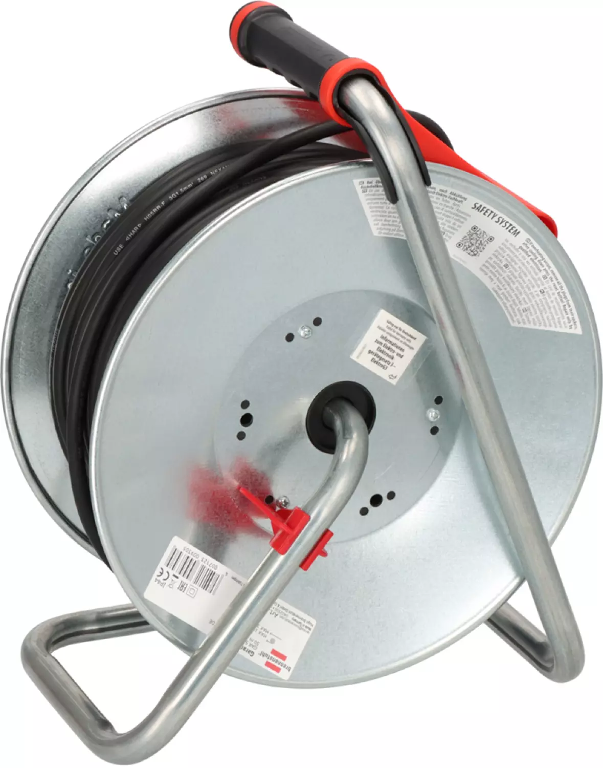 Brennenstuhl Garant S IP44 Kabelhaspel ( 50 m kabel in zwart, plaatstaal, kortstondig gebruik buiten, Made in Germany)zilver