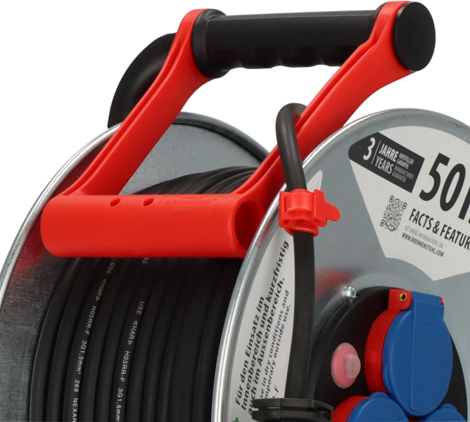 Brennenstuhl 1198530 Garant S IP44 Kabelhaspel - H05RR-F 3G1,5 - 50m - Detailed view of the product