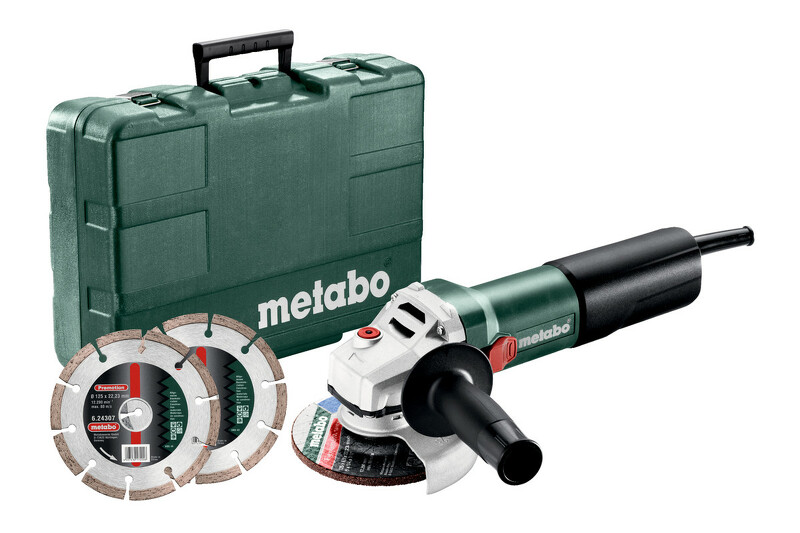 Metabo WQ 1100-125 Haakse Slijper In Koffer Incl. 2 Diamantzaagbladen - 1100W - 125mm EAN: 4007430338525