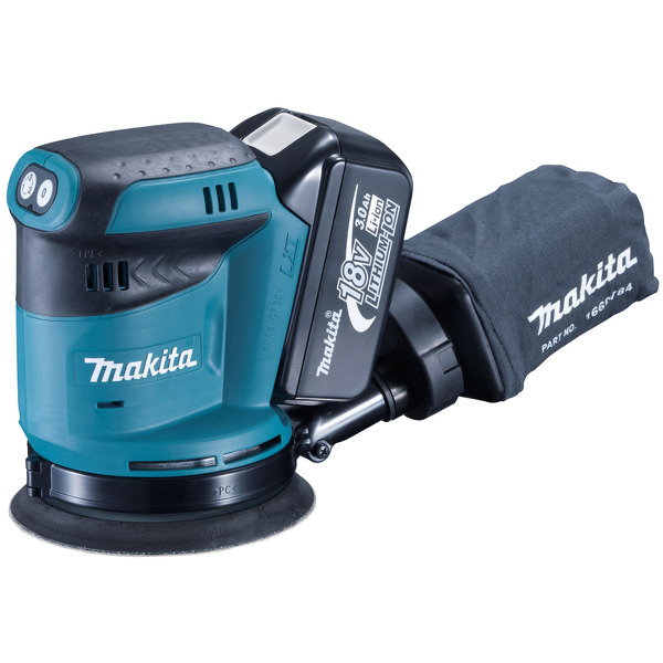 Makita BBO180RFX 18V Li-Ion Accu Excenter Schuurmachine Set (2x 3.0Ah Accu) In Mbox - 125mm