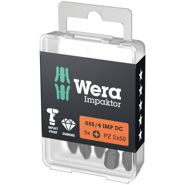Wera 05057661001 1/4"Pozidrive Impaktor Bit - PZ2 X 50mm (5st)