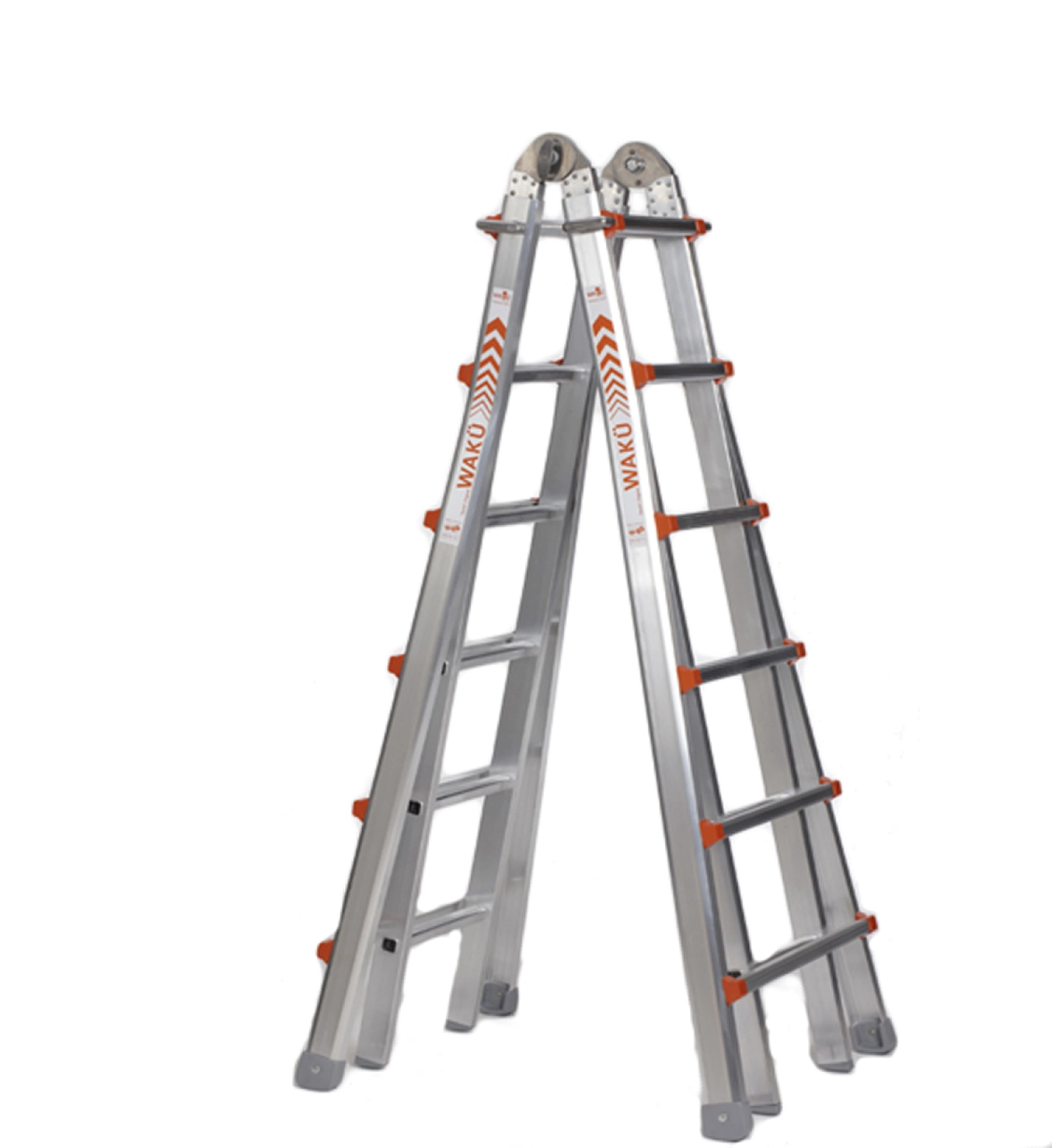 Little Jumbo Waku Model III Telescopische Vouwladder - Max. Werkhoogte 6.8m - 4x6 Sporten
