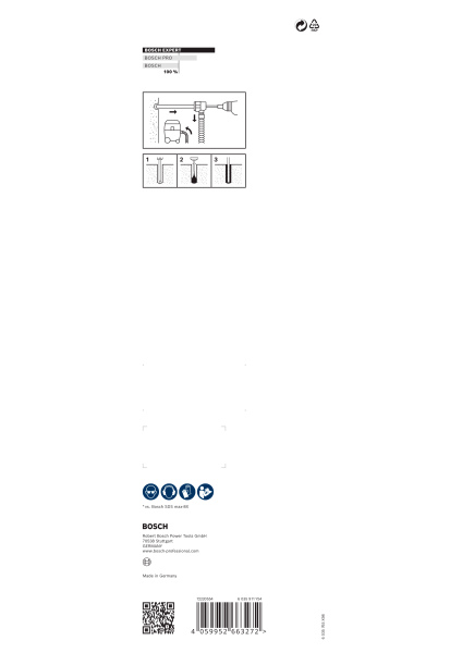 Bosch 2608901795 EXPERT Hamerboor SDS Clean SDS Max-8X - 25x400x650mm Met Connector - Detailed view of the product