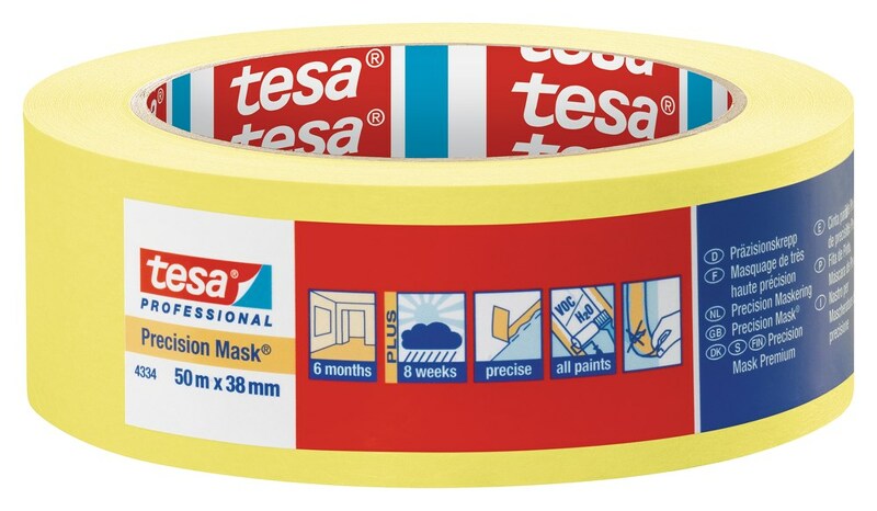 Tesa 4334 Precision Mask Afplaktape - Geel - 38mm X 50m