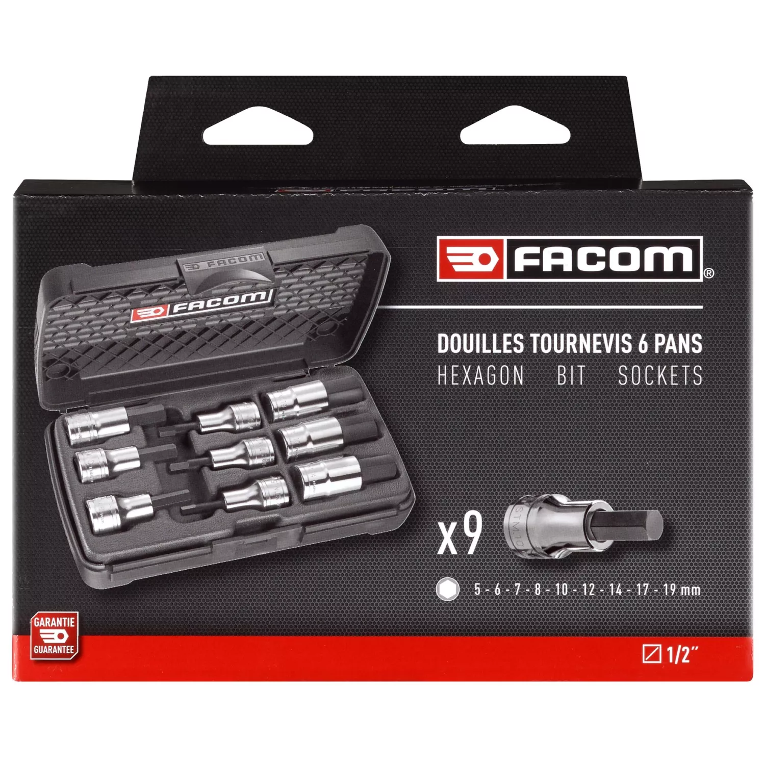 Facom Schroevendraaier Doppenset SXM - 6-kant 1/2 Bit - 9-delig - STM.J9APB