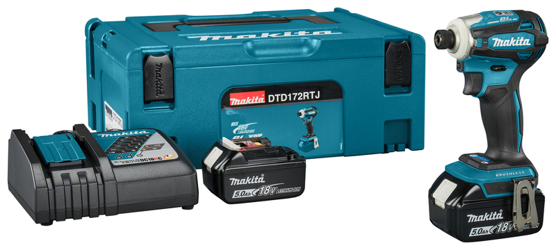 Makita DTD172RTJ LXT 18V Li-ion Accu Slagschroevendraaier Set (2x 5,0 Ah Accu) In Mbox EAN: 88381751773