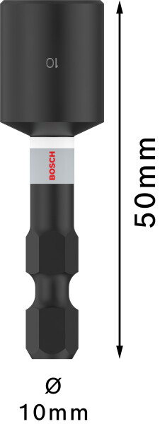 Bosch 2608522352 Impact Control Dopsleutel - Zeskant - 10mm - 1/4''(L=50mm) - Detailed view of the product