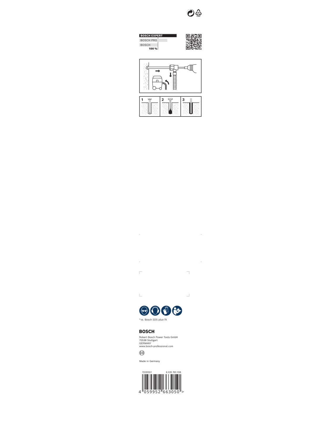Bosch 2608901773 EXPERT Hamerboor SDS Clean SDS Plus-8X - 16x400x550mm Met Connector thumbnail 3