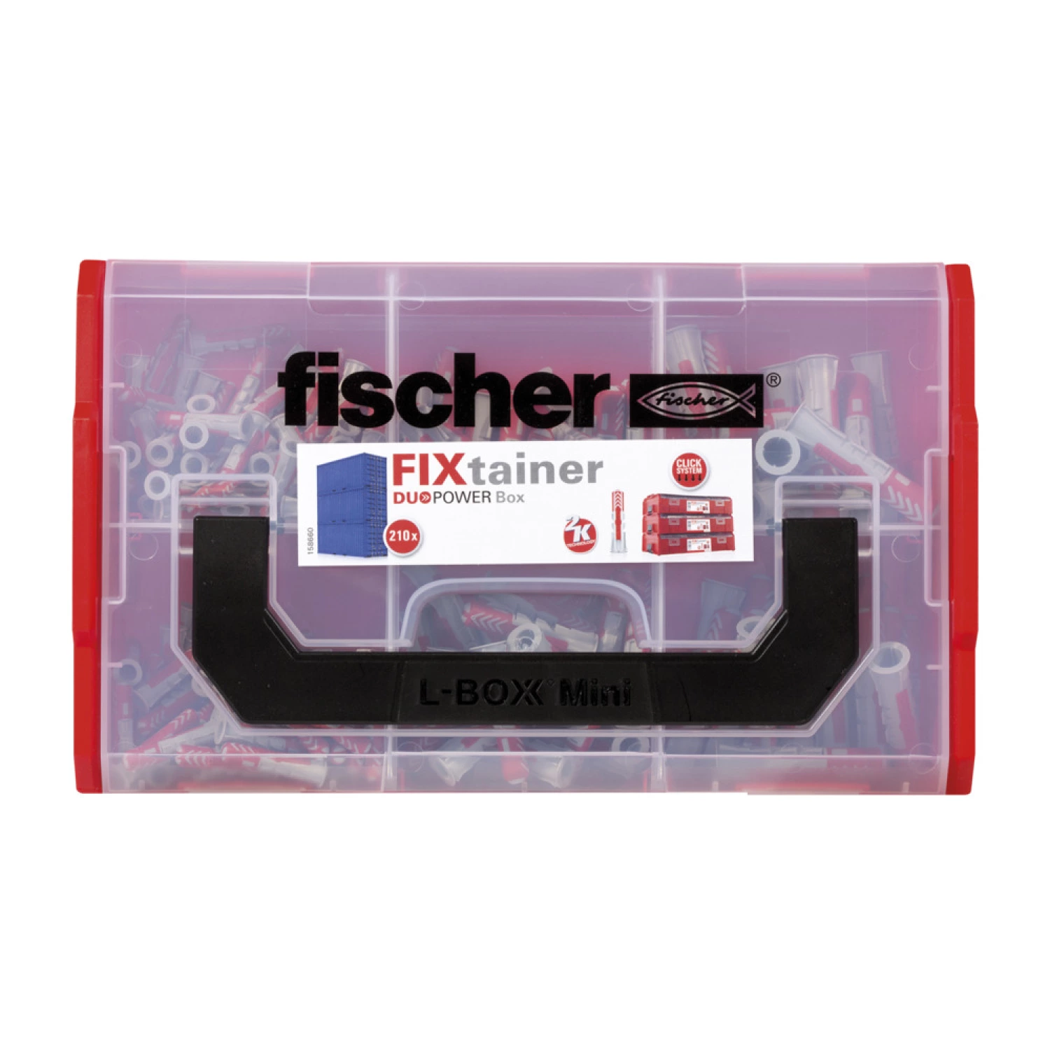 Fischer 536161 210-delige FixTainer DuoPower Pluggenset -Ø6, Ø8, Ø10mm