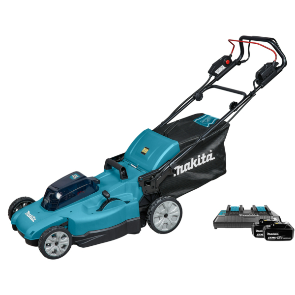 Makita DLM539PT2 (2X18V) Li-Ion Accu Grasmaaier Set (2x 5,0Ah) - 53cm - 70L - 1000 M²