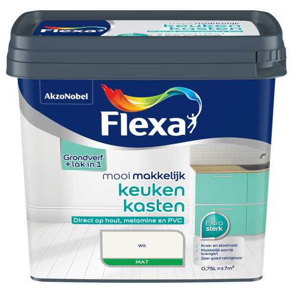 Flexa Lak Mooi Makkelijk Keukenkasten Wit Mat 750ml