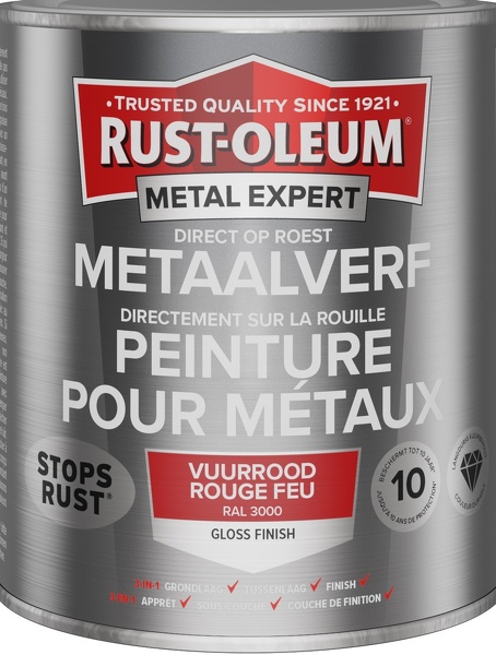 Rust-Oleum MetalExpert Hoogglans - RAL 3000 Vuurrood - 0,25L
