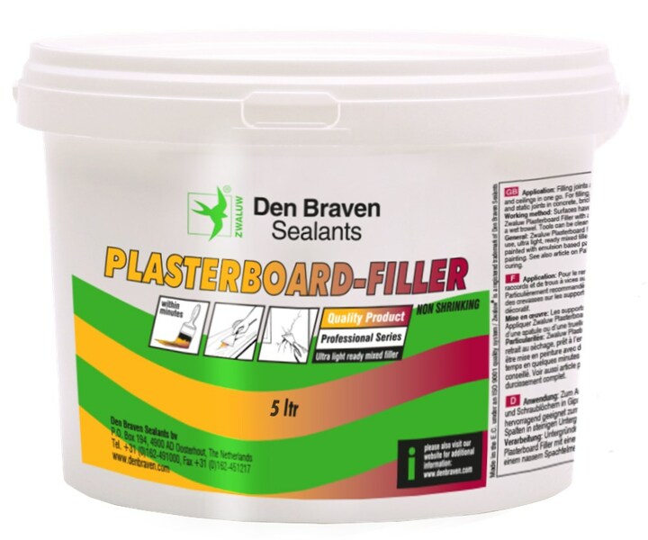 Zwaluw Den Braven 12002321 Plasterboard Filler Vulpasta - Wit - 5000ml - Default image for the product