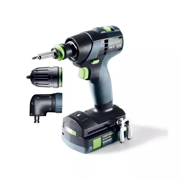 Festool TXS 18 C 3,0-Set 18V Li-Ion Accu Schroefboormachine Incl. Bitset (2x 3,0Ah) In Systainer - 40Nm - Detailed view of the product