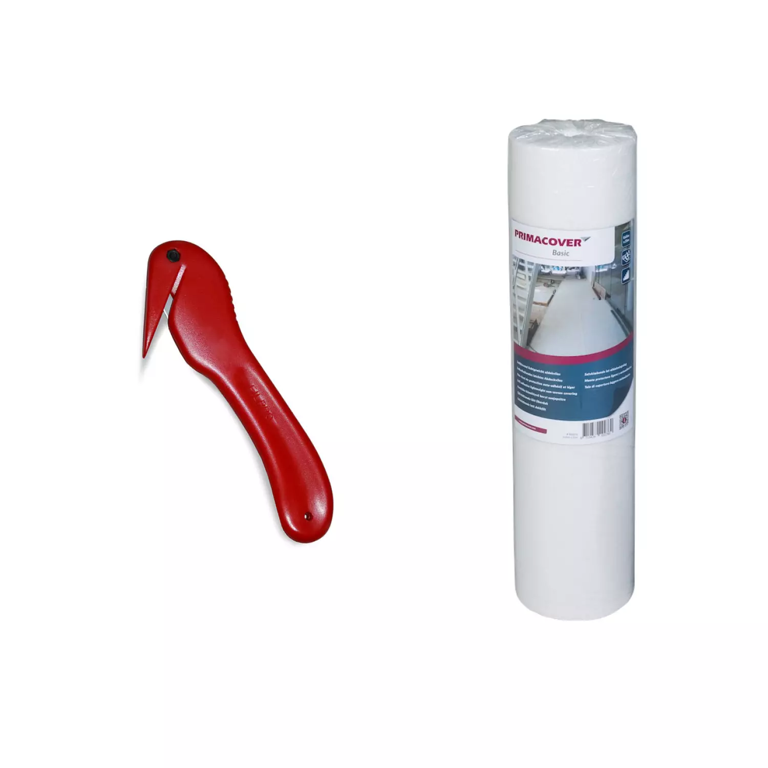 PrimaCover 900275 Basic Zelfklevend Afdekvlies Incl. Snijmes Voor Folie En Afdekvlies - Rood afbeelding