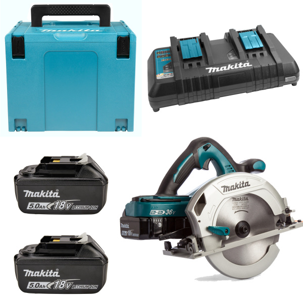 Makita HS011GT201 40V Li-ion Accu Cirkelzaag Set (2x 5.0Ah Accu) In Doos - 270mm