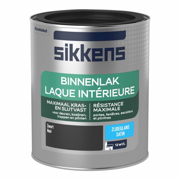 sikkens binnenlak zijdeglans zwart 0.75 ltr