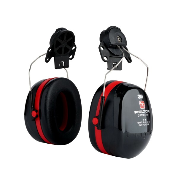 3M Peltor H540 Optime Lll Gehoorkap Met Helmbevestiging P3E - Zwart/Rood - Detailed view of the product
