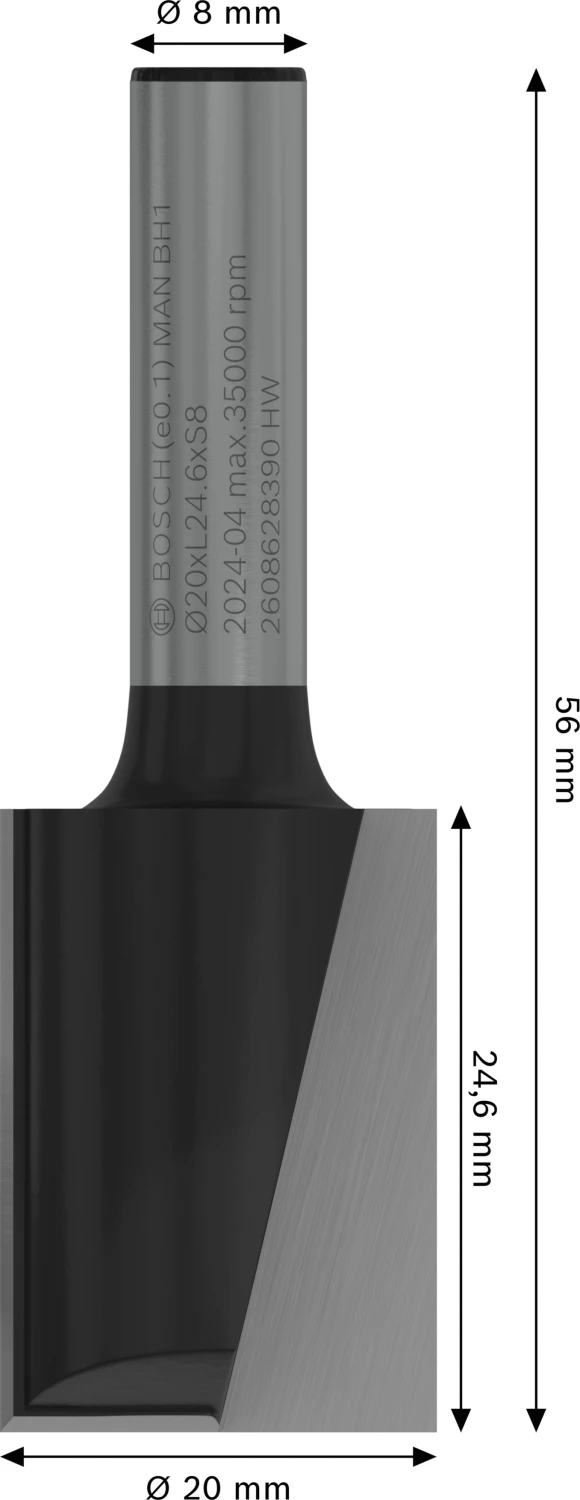 Bosch 2608628390 Vingerfrees - 2 Snijvlakken - Hardmetaal - 20x25mm thumbnail 4