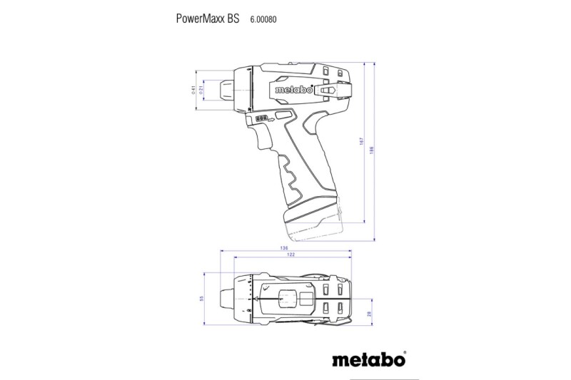 Metabo Powermaxx BS Basic 12V Li-Ion Accu Boor-/schroefmachine Set (2x 2.0Ah Accu) In Koffer - Detailed view of the product