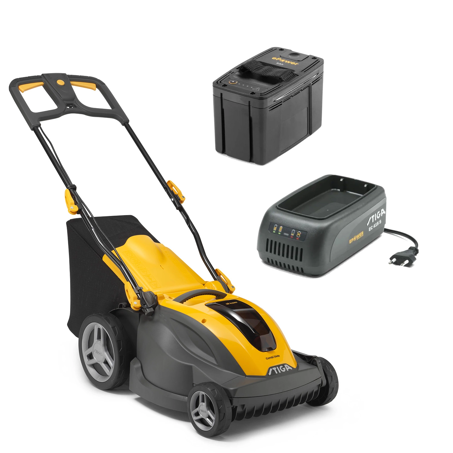Stiga COMBI 344e Kit Accu Loopmaaier Set (1x 5,0Ah) - 42cm - 3-in-1