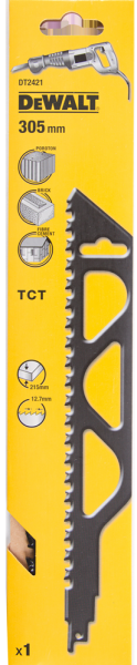 DeWALT DT2421 Reciprozaagblad - 305 X 12,7mm - Cellenbeton/Baksteen/Cement - Detailed view of the product