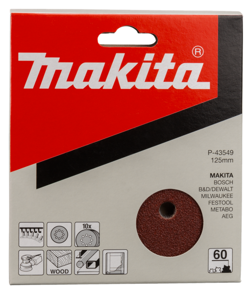 Makita P-43549 Schuurschijf Red - K60 - 125mm (10st) - Detailed view of the product