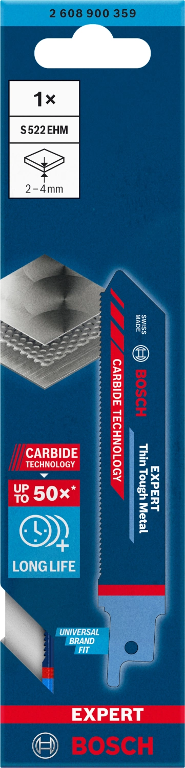 Bosch EXPERT S522EHM Thin Tough Metal Reciprozaagblad - 115mm - Metaal thumbnail 2