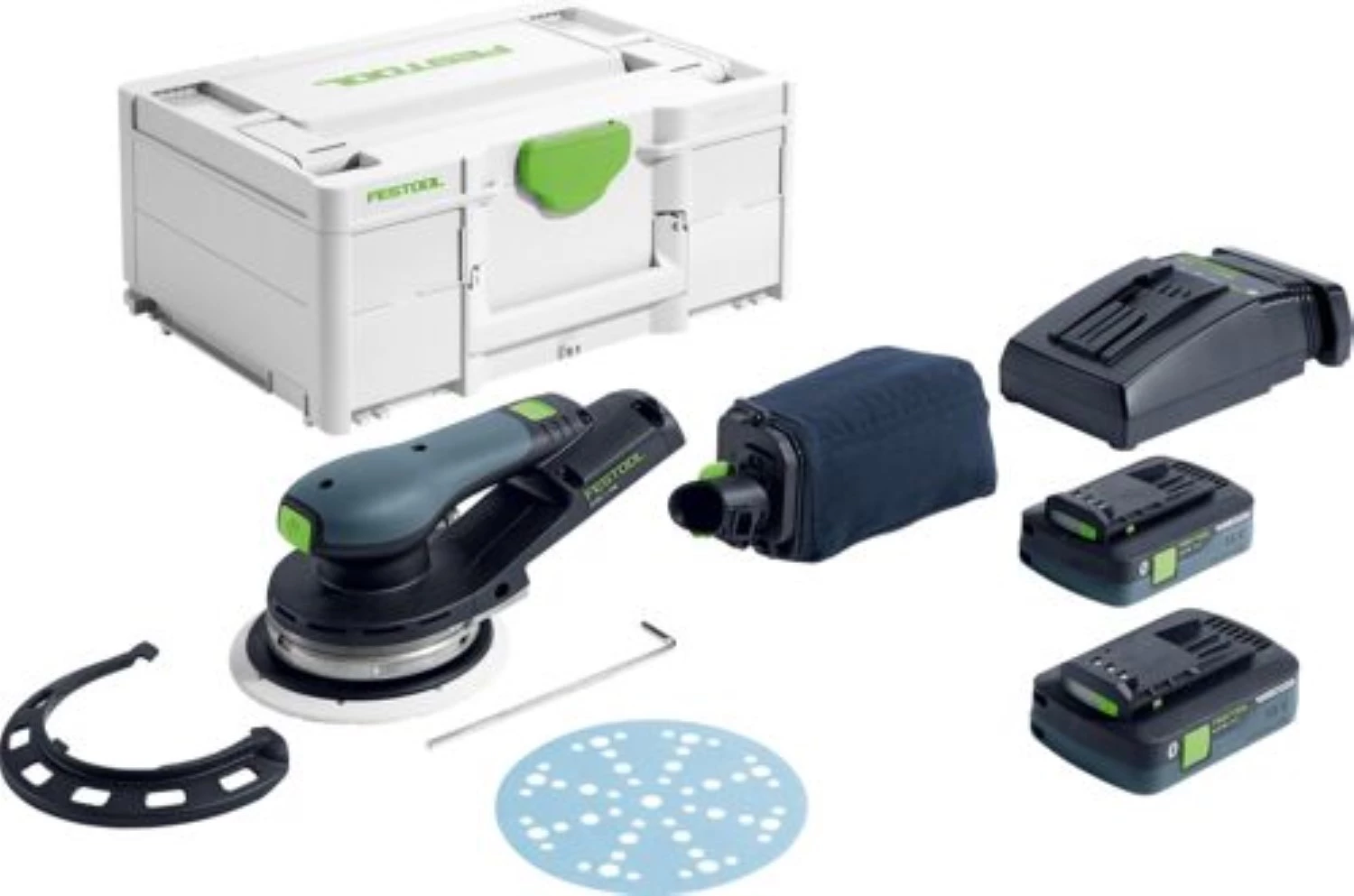 Festool ETSC 2 150 4 I-Plus 18V Accu Excenterschuurmachine Set (2x 4Ah) In Systainer - 150mm