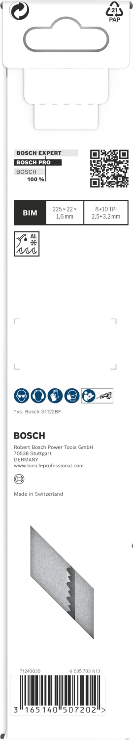 Bosch 2608657528 / S 1130 CF Reciprozaagblad - 225 X 8/10TPI - Metaal (5st) thumbnail 3