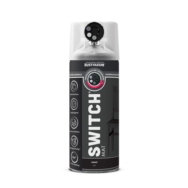 Rust-Oleum Switch Spuitlak - Mat Zwart - 400ml - Default image for the product