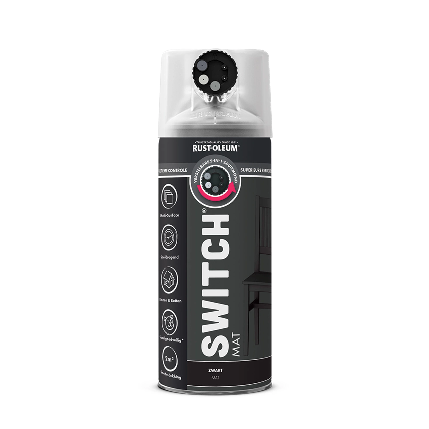 Rust-Oleum Switch Spuitlak - Mat Zwart - 400ml