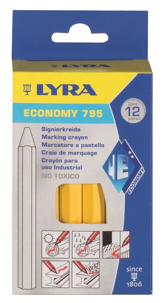 Lyra 4850007 Merkkrijt Economy 795 - Geel (12st)