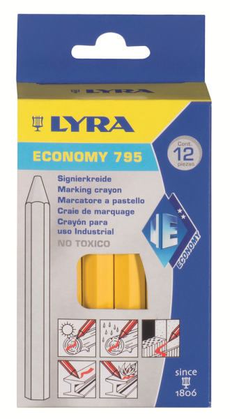 Lyra 4850007 Merkkrijt Economy 795 - Geel (12st) - Detailed view of the product