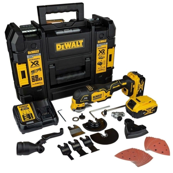 DeWALT DCS356P2 18V Li-Ion Accu Multitool Set (2x 5.0Ah Accu) In TSTAK - Koolborstelloos EAN: 5035048726570