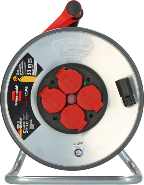 Brennenstuhl Professional SC 3210 SteelCore Kabelhaspel H07BQ-F 3G2,5 - IP44 - 33m - Rood - Detailed view of the product