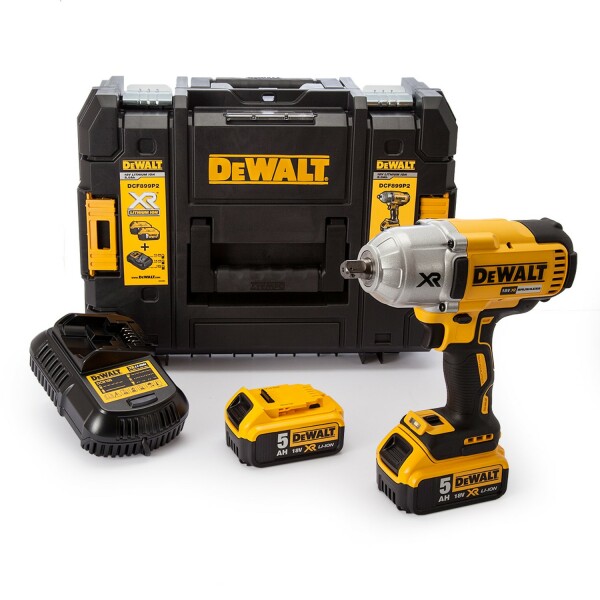 DeWALT DCF899P2-QW 18V Li-ion Accu Slagmoersleutel Set (2x 5.0Ah Accu) In TSTAK - 950Nm - 1/2"- Koolborstelloos