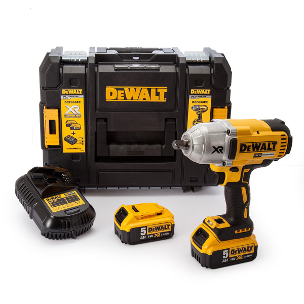 DeWALT DCF899P2-QW 18V Li-ion Accu Slagmoersleutel Set (2x 5.0Ah Accu) In TSTAK - 950Nm - 1/2"- Koolborstelloos - Default image for the product