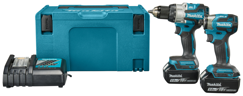 Makita DLX2528TJ 18V Li-ion Accu Klopboor-/schroefmachine (DHP489)&Slagschroevendraaier(DTD173) Combiset (2x 5.0Ah Accu) In Mbox