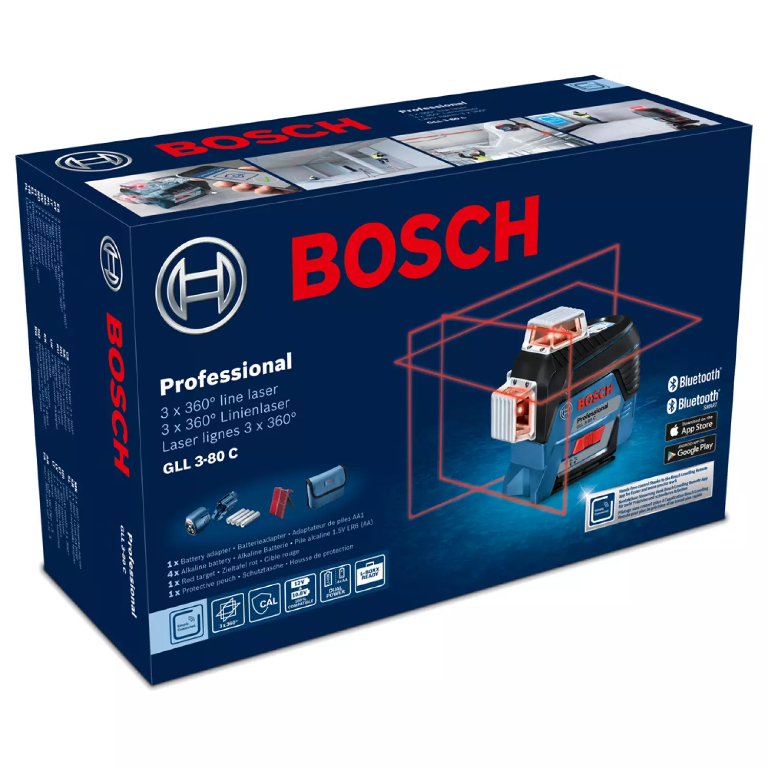 Bosch GLL 3-80 C 12V Li-Ion Accu Lijnlaser (4x 1,5-V-LR6 (AA)) thumbnail 3