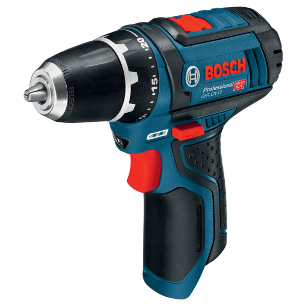 Bosch GSR 12V-15 12V Li-Ion Accu Boor-/schroefmachine Set (1x 4.0Ah + 1x 2.0Ah Accu) In Tas Incl. 39-delige Accessoireset - Detailed view of the product