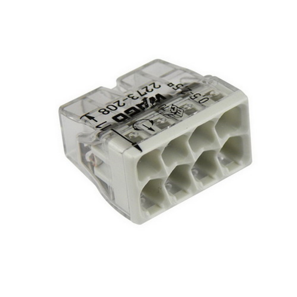 Wago 2273-208 Lasklem 8-polig - 8-gaats - 8 X 0.5 - 2.5mm² - Transparant-grijs (50st) - Detailed view of the product