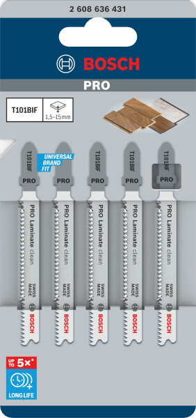 Bosch 2608636431 / T 101 BIF BiM Decoupeerzaagblad Special - Laminaat (5st) - Detailed view of the product