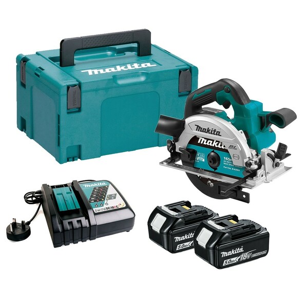 Makita DHS660RTJ 18V Li-Ion Accu Cirkelzaag Set (2x 5.0Ah Accu) In Mbox - 165mm - Koolborstelloos EAN: 88381862981