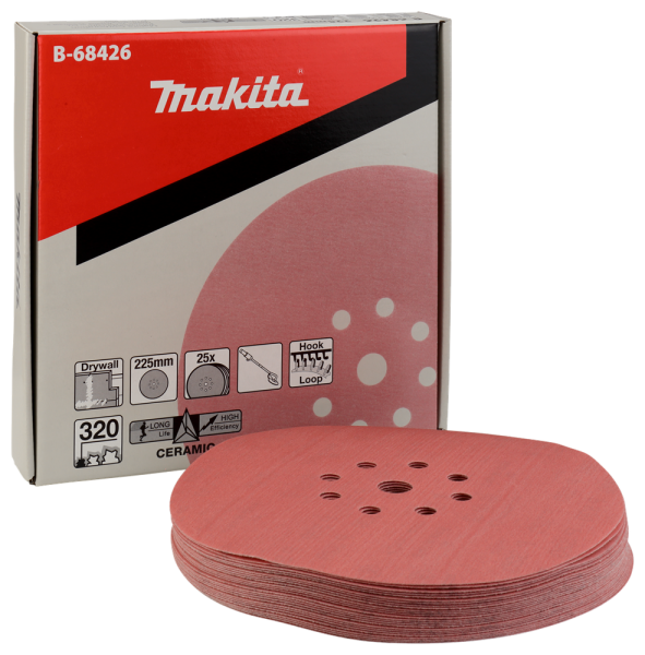 Makita B-68426 Schuurschijf Velcro - 225mm - K320 (25st.) - Detailed view of the product