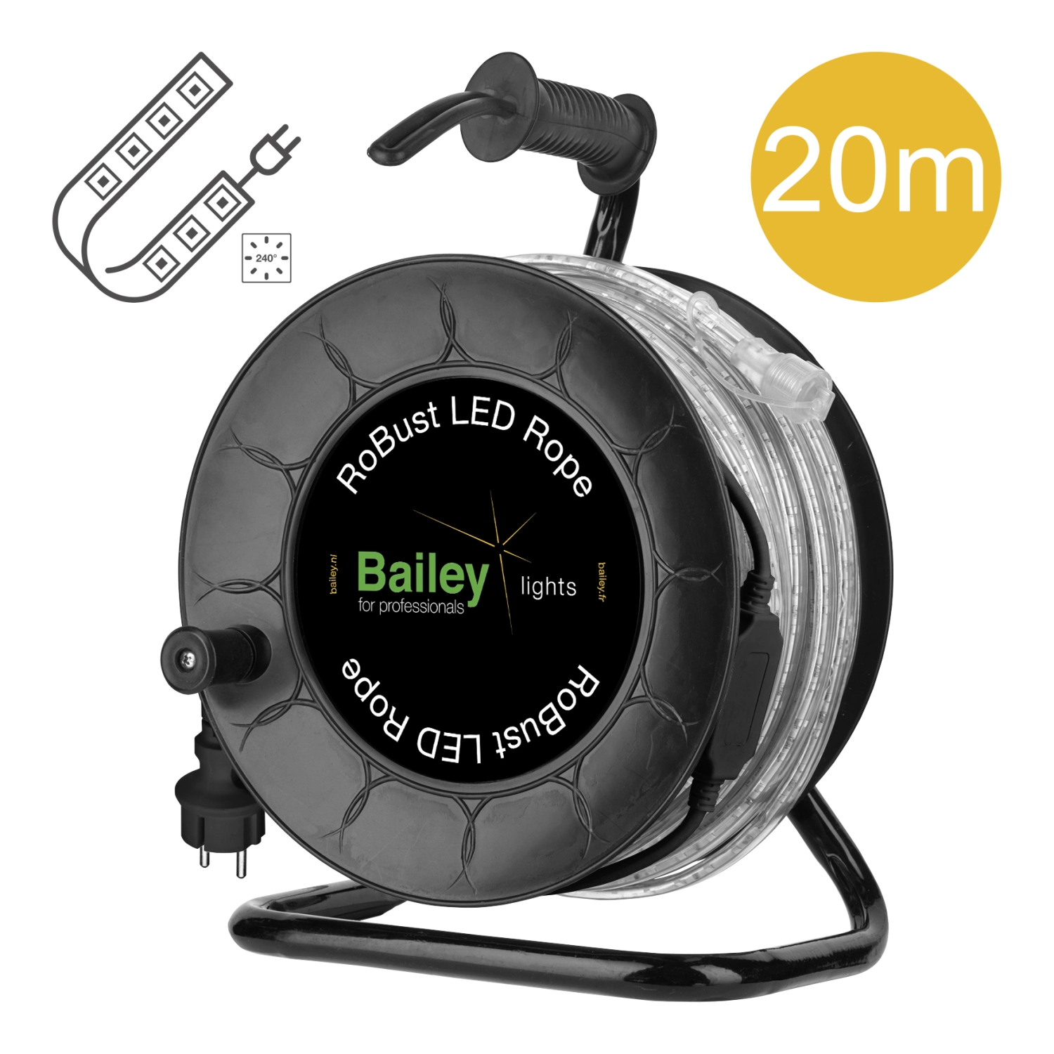 Bailey 146507 RoBust LED Lichtslang Tweezijden In Haspel - IP65 - 840Lm/m - 20m