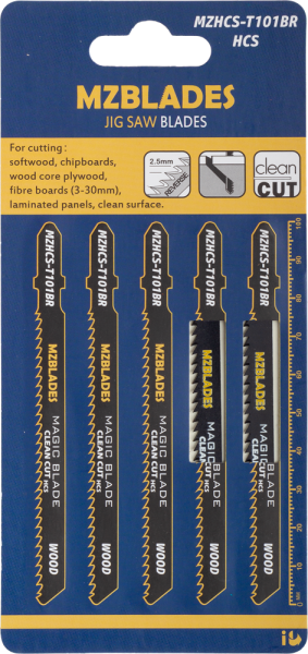 Multizaag MZHCS-T101BR Decoupeerzaagblad Hout - 5 Stuks - Detailed view of the product