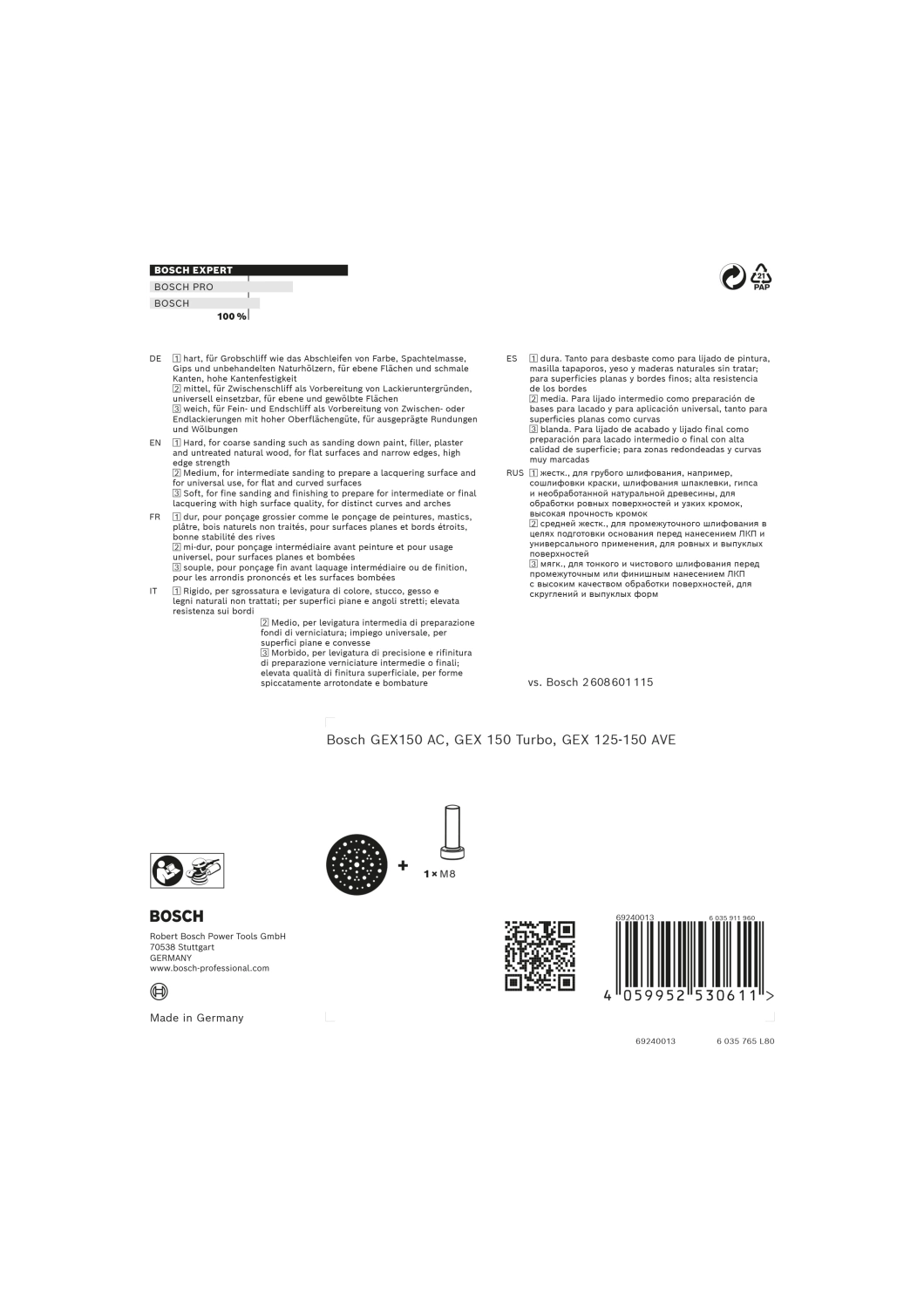 Bosch 2608900011 Schuurplateau MultiHole Hard 150 thumbnail 3