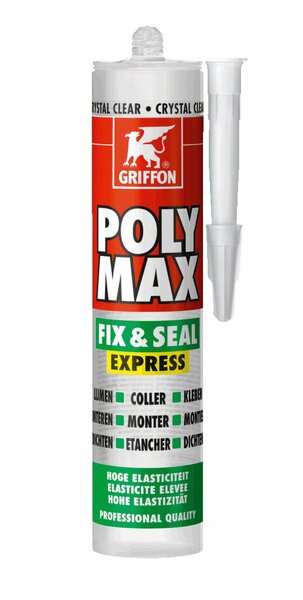 Griffon 6150452 Poly Max Fix&Seal Express Montagelijm-/afdichtingskit - Transparant - Koker - 300gr